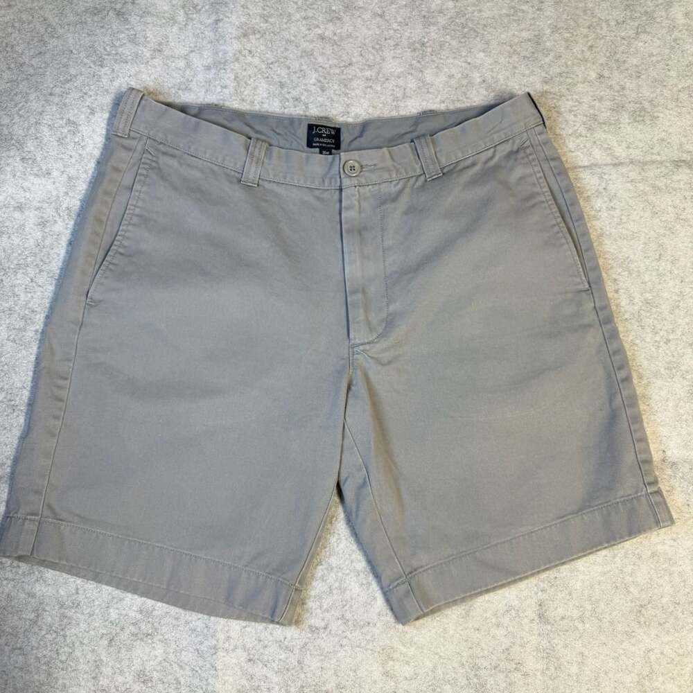 J. Crew Gramercy Shorts Size 35W Gray Chino Flat Front